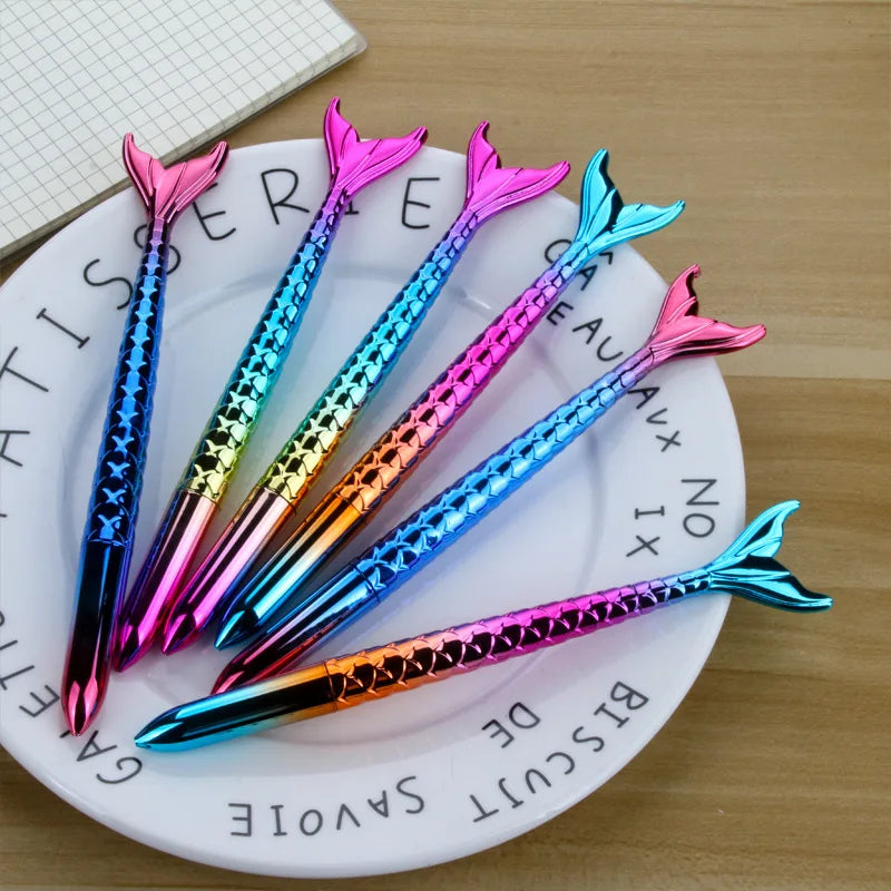 Cute Mermaid Kawaii Gel Pen 🐚✨ | Adorable 0.5mm Ballpoint Stationery for School & Office 🌈💖