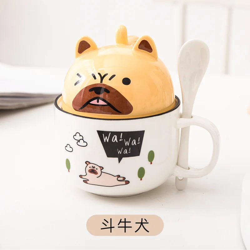 Kawaii Shiba Inu & Cat Ceramic Mug 🐕🐈 - Adorable Cartoon Cup for Cozy Tea & Coffee ☕️💖