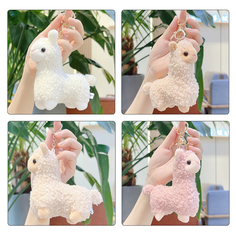 Adorable Kawaii Alpaca Plush Keychain 🦙✨ - Cute Backpack Charm & Gift Idea for Students! 🎁💕