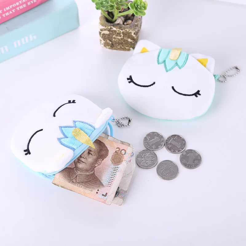 πΌ Adorable Plush Cartoon Animal Coin Purse - Mini Zipper Wallet for Girls & USB Cable Bag! π°β¨