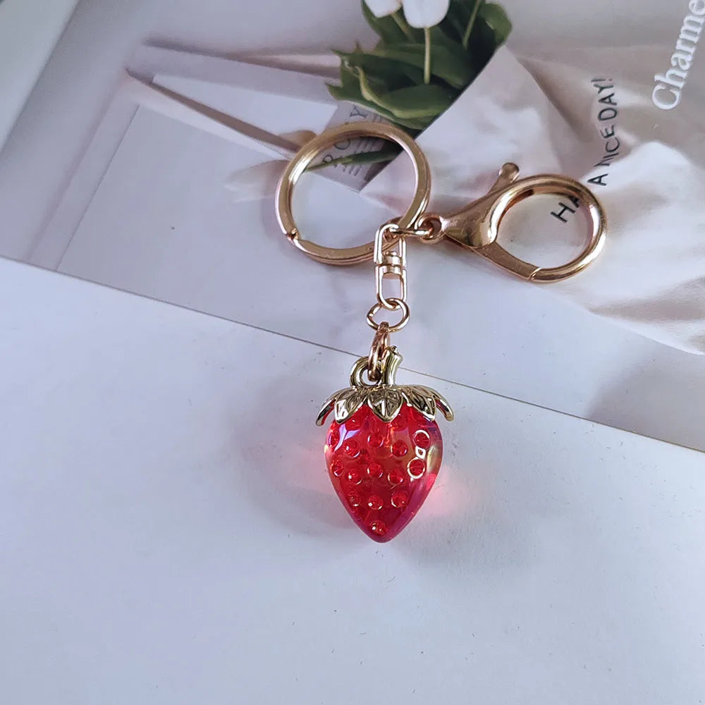 Kawaii Strawberry Keychain ππ - Adorable Pink & Red Pendant for Gifts, Parties & Souvenirs! Perfect for Girls & Women! πβ¨