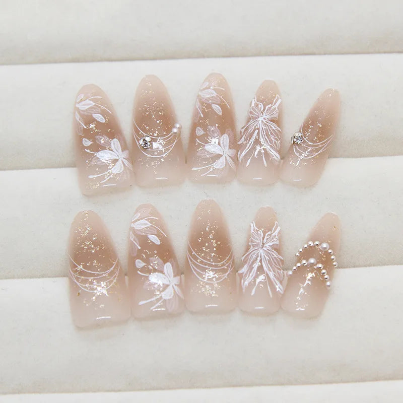 Kawaii Butterfly Delight πΈβ¨ 30 Almond Shaped Press-On Nails with Nail Glue & File! π¦π