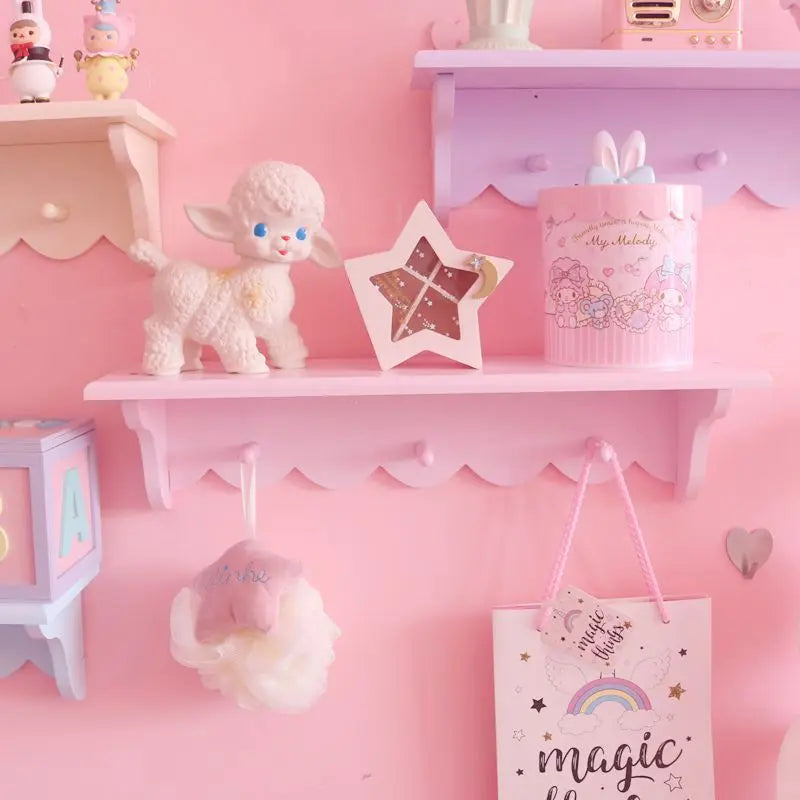 Kawaii Wooden Lace Wall Hanging Rack ๐ | Adorable Storage & Display Shelf for Cozy Spaces ๐กโจ