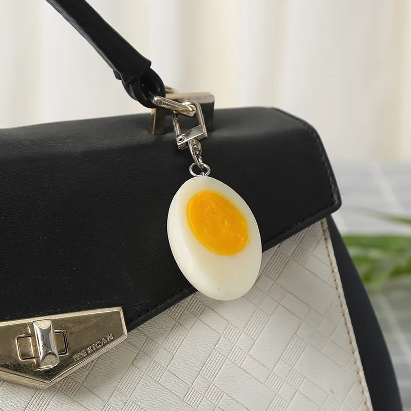 Kawaii Boiled Egg Keychain π³β¨ Adorable PVC Pendant for Bags & Backpacks - Cute Charm Gift!