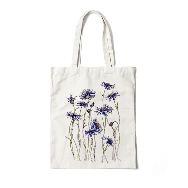 Kawaii Floral Canvas Tote πΌπ | Cute Eco-Friendly Shoulder Bag for School & Shopping πΈβ¨