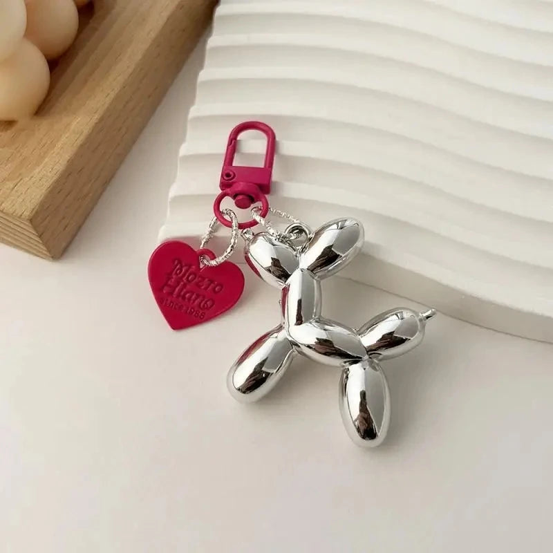 Kawaii Balloon Dog Keychain Models for Girls Sweet Ins Style Balloon Dog Phone Chain Key Buckle Accessories Bag Pendant Toys New