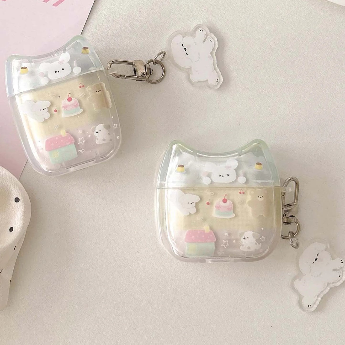 πΎ Cute Cartoon Family Earphone Case for Apple AirPods - Adorable Cat, Dog & Bear Design! π§β¨ - Pixie Quill