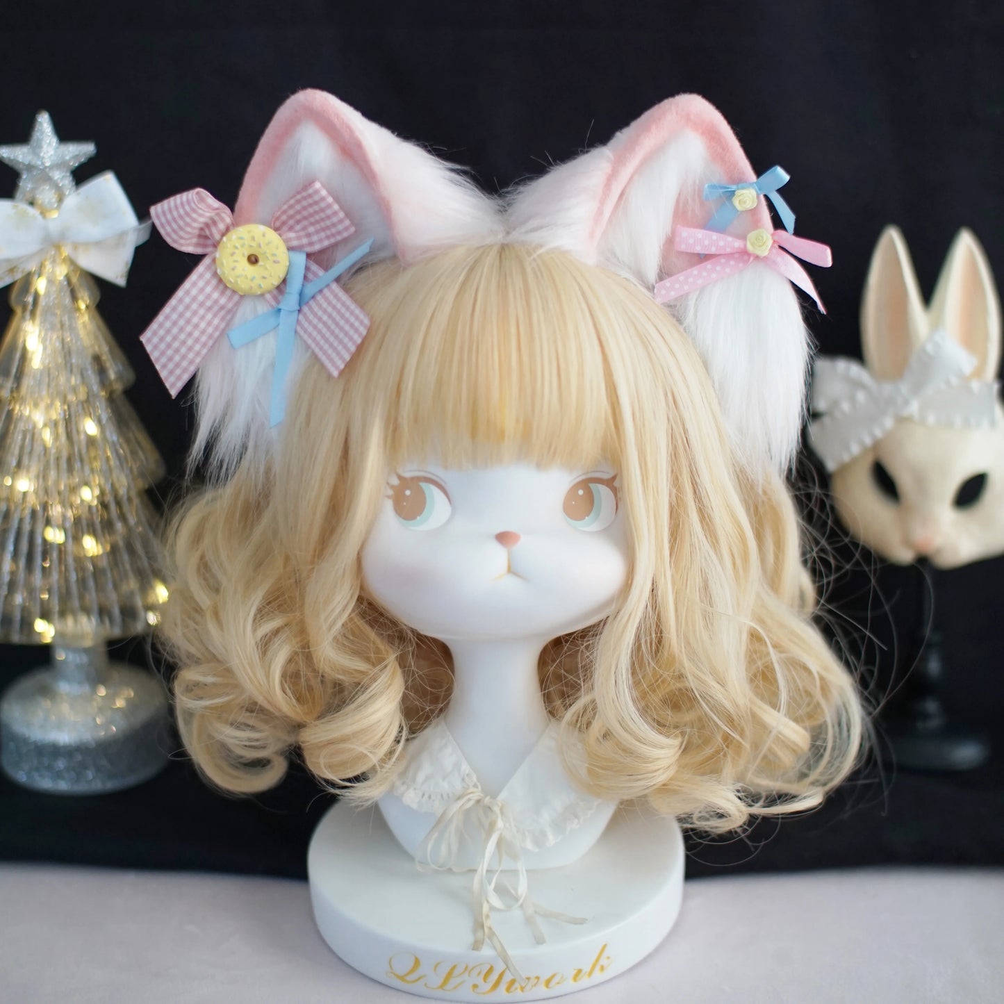 Kawaii Cat Ear Headband πβ¨ - Cute Lolita Donut Candy Anime Accessory for Women πΎπ