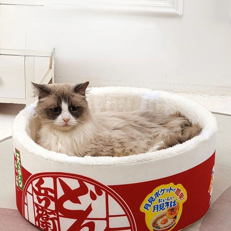 Kawaii Instant Noodle Cozy Pet Bed - Snuggle Haven for Furry Friends πΎπβ¨