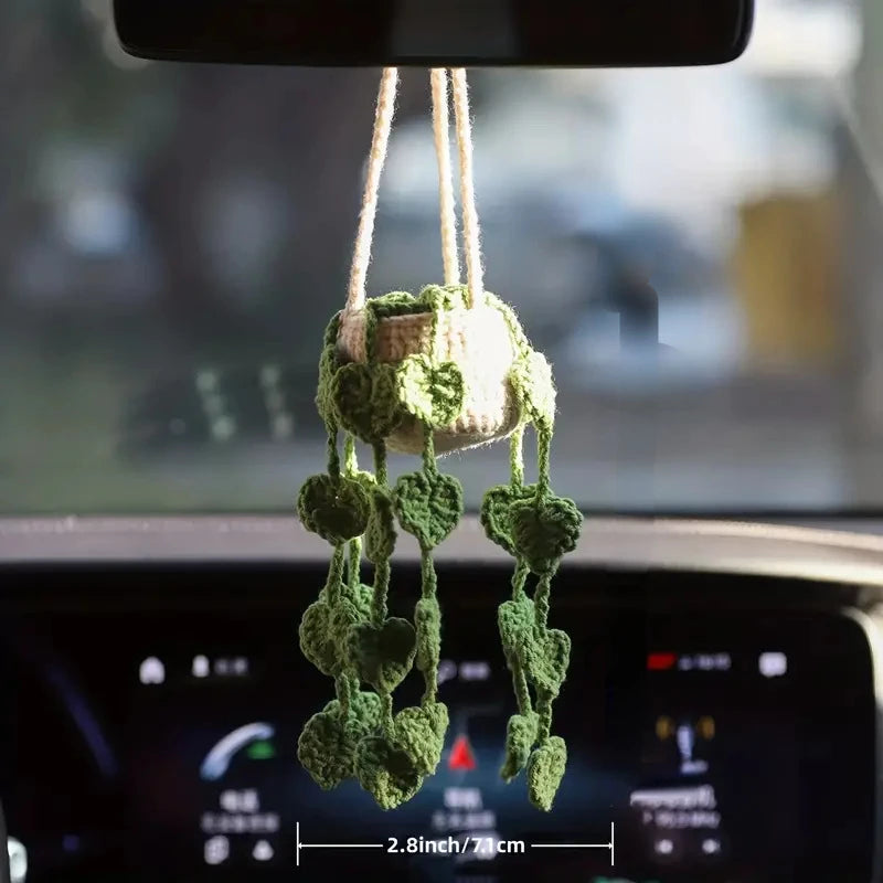 Kawaii Crochet Succulent Car Decor π΅β¨ | Adorable Handmade Plant Accessories for Women ππ