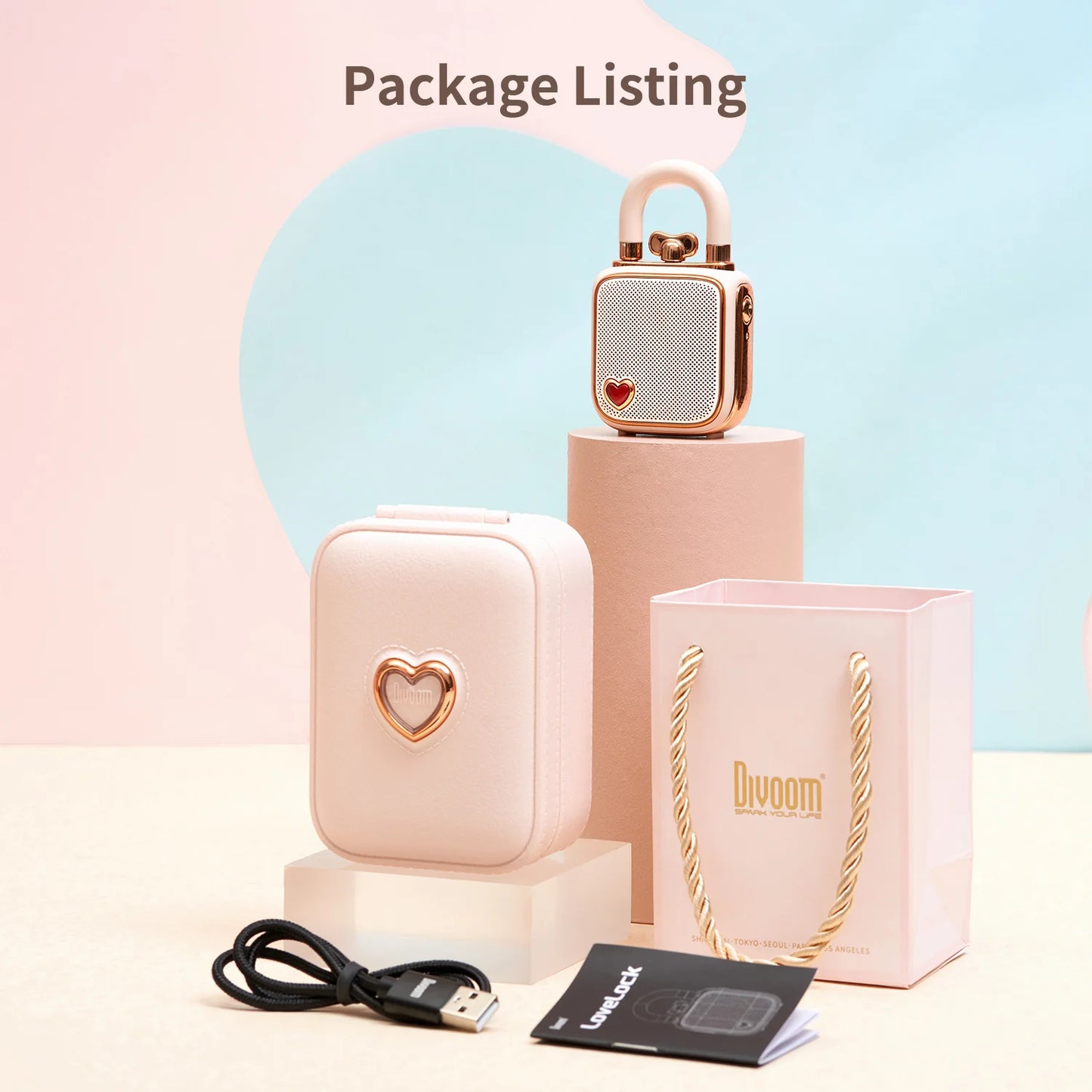 Kawaii Divoom LoveLock Mini Bluetooth Speaker πΆβ¨ - Adorable Retro White Noise Sleep Aid for Cozy Bedrooms! ππ