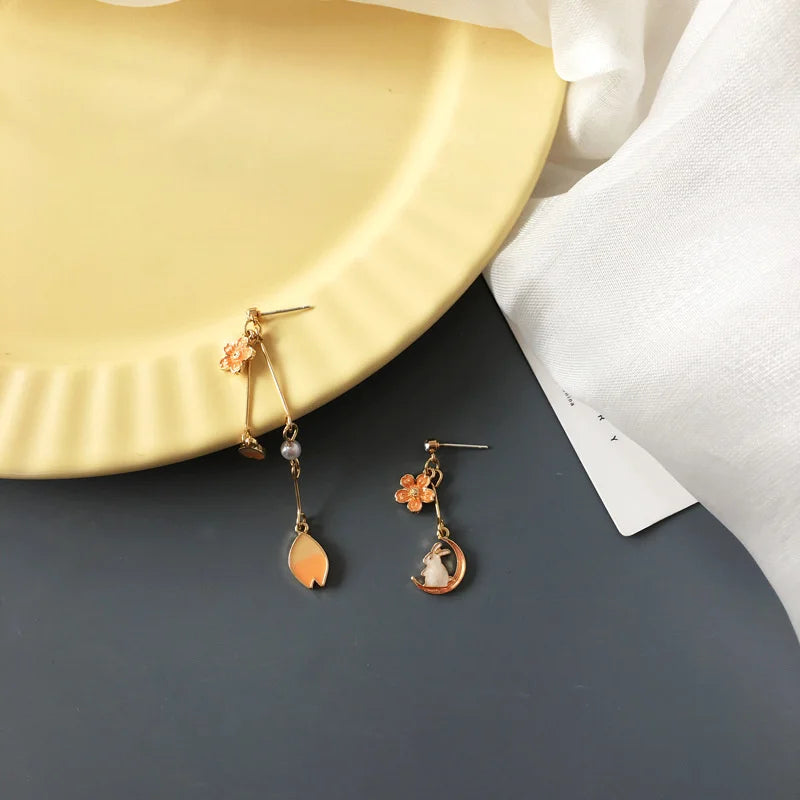 πΈβ¨ Adorable Cat & Cherry Blossom Dangle Earrings for Playful Souls! πΎπ