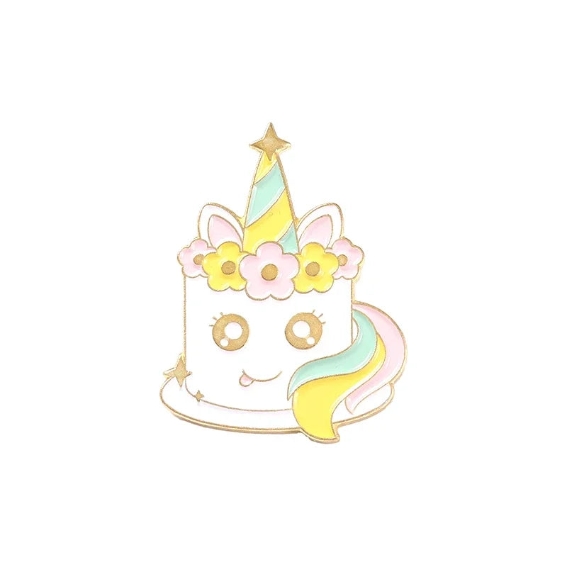 Kawaii Rainbow Dessert Enamel Pin 🍰🍦 Cute Cake & Ice Cream Brooches for Bags & Clothes 🎀✨ Perfect Gift for Friends & Kids!