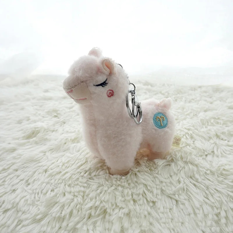 Kawaii Plush Alpaca Keychain π¦β¨ - Adorable Rainbow Animal Bag Charm for Women ππ