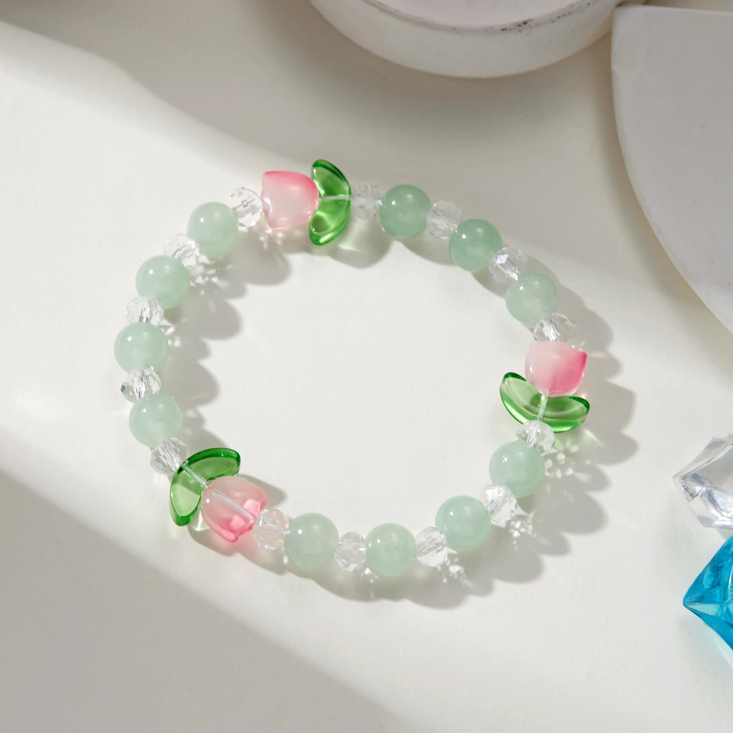 🌸 Kawaii Tulip Charm Bracelet 🎉 Colorful Beads for Fun Parties & Friendship 💖