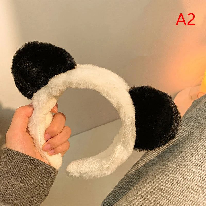 Plush Panda Ears Headband For Women Wash Face Holder Hair Accessory 🐼✨