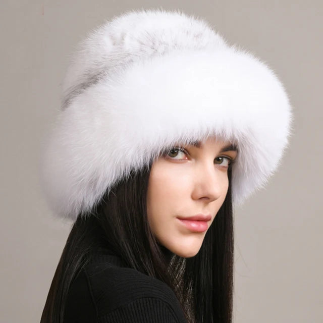 Kawaii Handmade Knitted Mink & Fox Fur Beanie πβ¨ | Luxury Winter Hat for Stylish Women π§£βοΈ