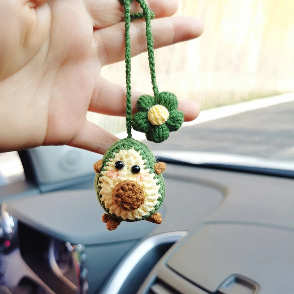 Kawaii Avocado Flower Car Charm π | Cute Hanging Decor for Teens πβ¨ | Adorable Rear View Mirror Accessory πΈπ