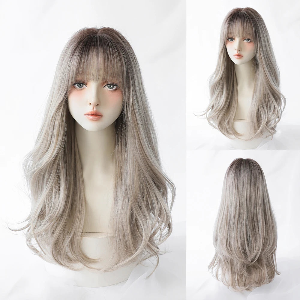 Kawaii Blonde Cosplay Wig πβ¨ | Wavy Synthetic Hair with Bangs for Daily & Party Looks π