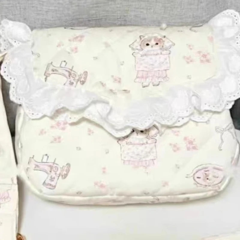 Cute Cat & Flower Delight πΈπ± Charming Crossbody Bag for Trendy Ladies! β¨