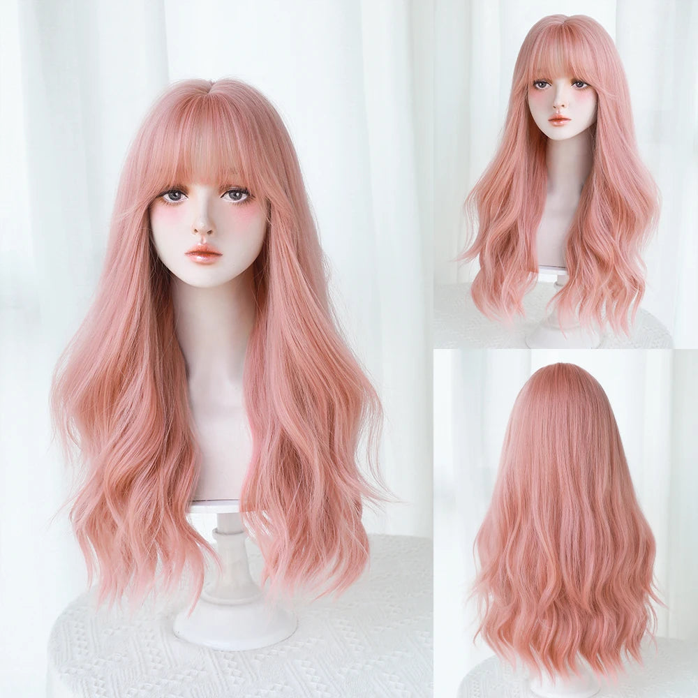 Kawaii Blonde Cosplay Wig πβ¨ | Wavy Synthetic Hair with Bangs for Daily & Party Looks π