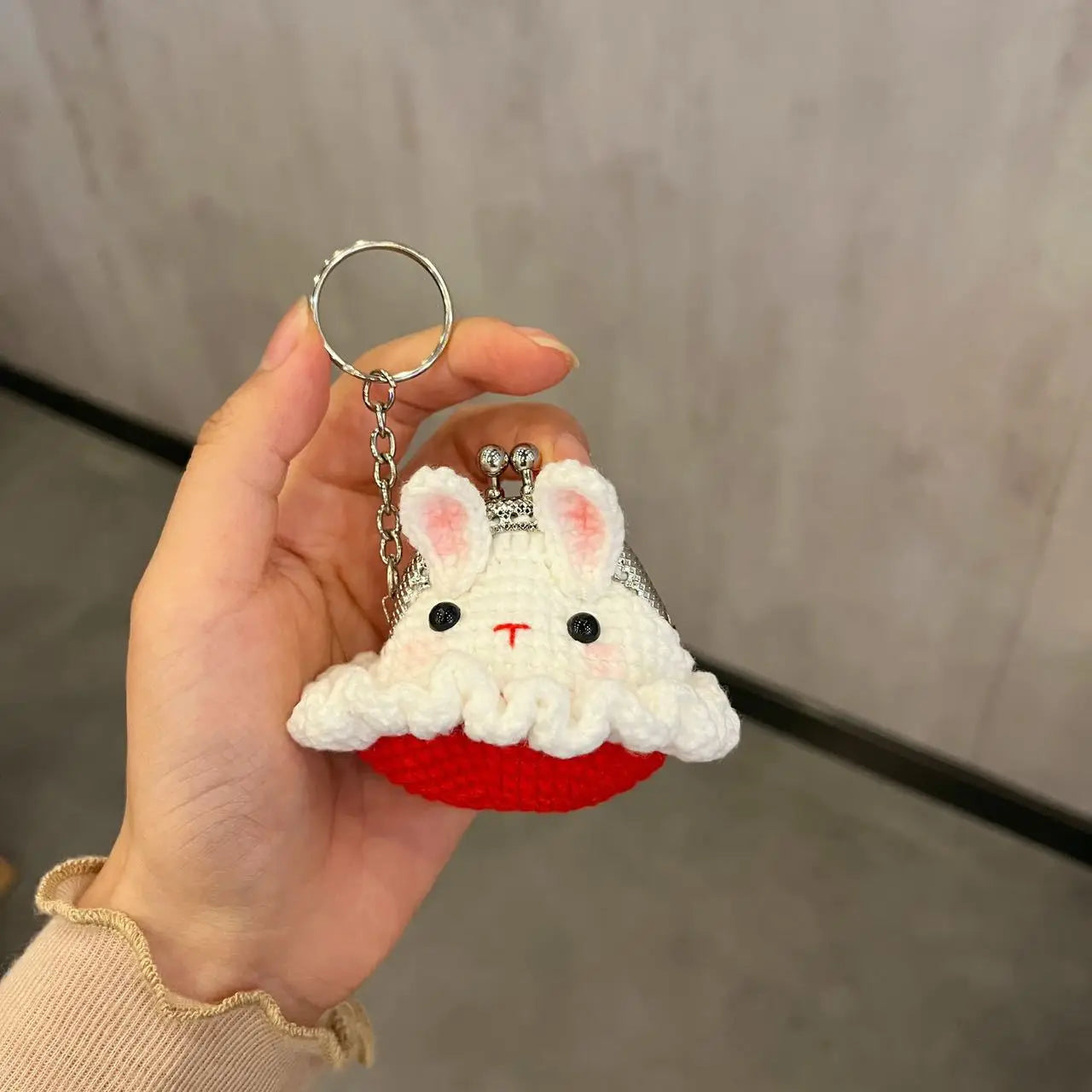 Charming Crochet Animal Keychain Bag Rabbit Plush Pendant Handmade 🧶🐰