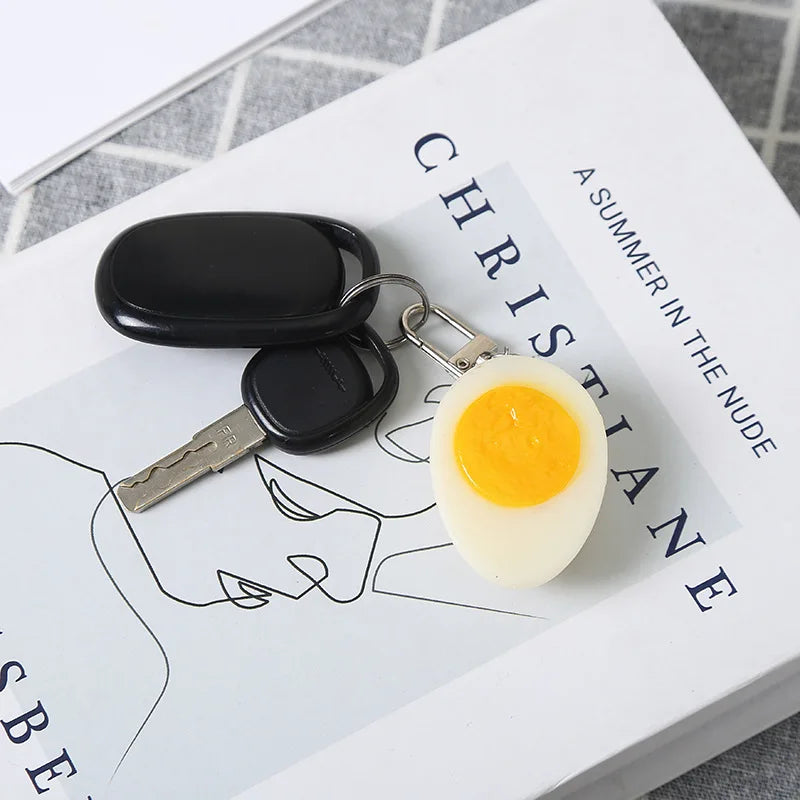 Kawaii Boiled Egg Keychain π³β¨ Adorable PVC Pendant for Bags & Backpacks - Cute Charm Gift!