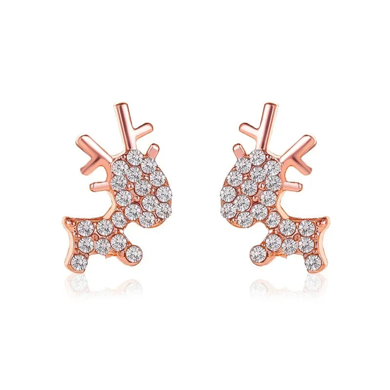 Deer Stud Earrings Cute Antler Charm CZ Crystal Gift For Girls Women ππ¦β¨