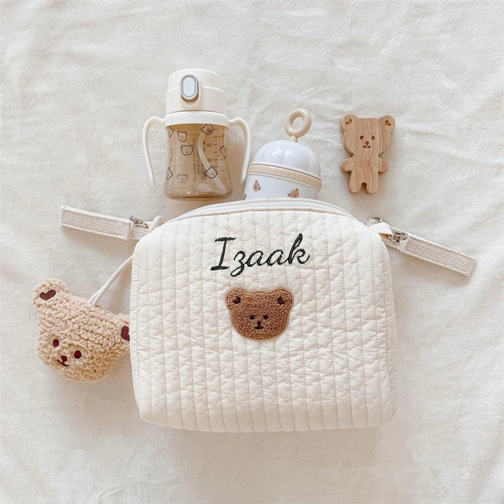 Kawaii Custom Baby Bear Stroller Bag π»β¨ Personalized Name Hanging Organizer for Cute Outdoor Adventures! πΌπ