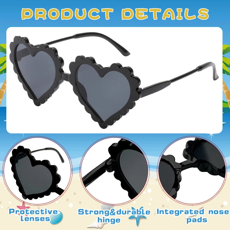 Cute Kawaii Kids' Heart-Shaped Sunflower Rabbit Ears Sunglasses πΌπ | Polarized UV400 for Little Adventurers! πΆοΈβ¨