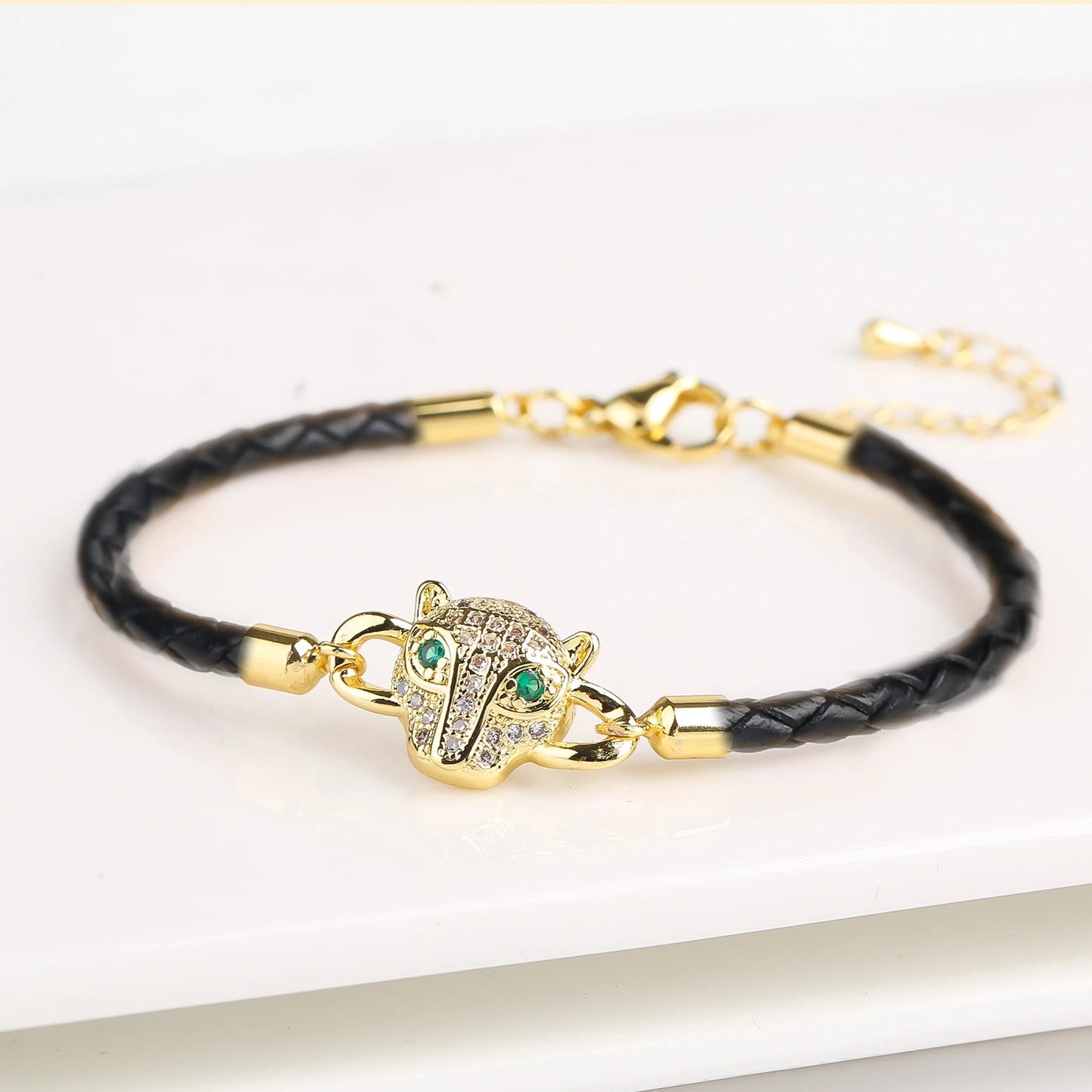 π»β¨ Adorable Bear Zirconia Charm Bracelet - 6 Color Adjustable Leather Rope for Everyone! ππ