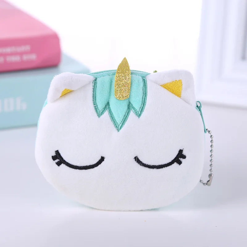 πΌ Adorable Plush Cartoon Animal Coin Purse - Mini Zipper Wallet for Girls & USB Cable Bag! π°β¨