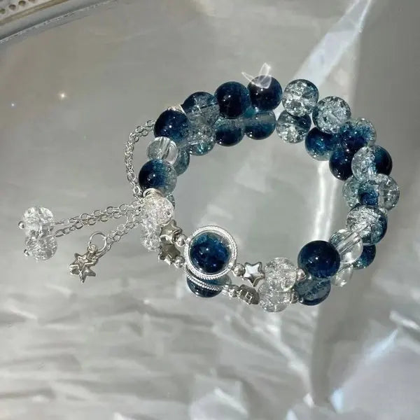 πΈ Kawaii Cherry Blossom Crystal Bracelet πΈ | Elegant Beaded Charm Jewelry for Girls πβ¨