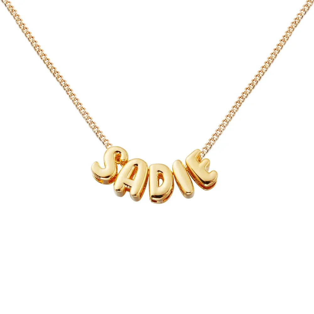 Kawaii Custom 3D Bubble Letter Necklace π | Adorable Personalized Initial Jewelry for Mom & Girls π | Perfect Mother's Day Gift! π