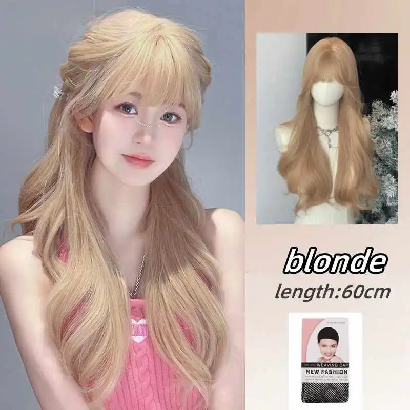 Kawaii Pink Wavy Wig πΈβ¨ | Dreamy Synthetic Cosplay Hair for School & Daily Fun! π