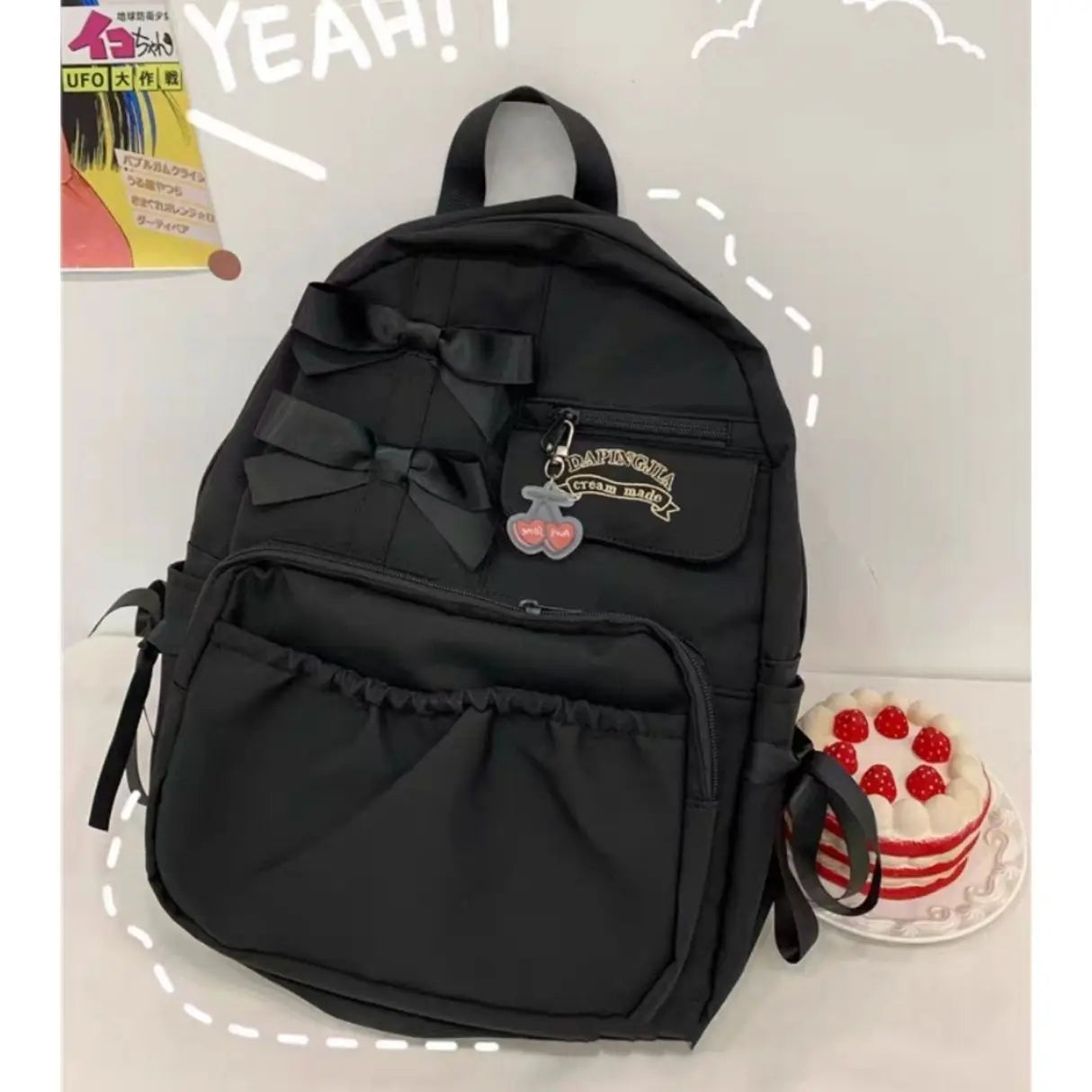 Kawaii Bow Backpack π | Adorable High-Capacity Bag for School Girls πΈβ¨