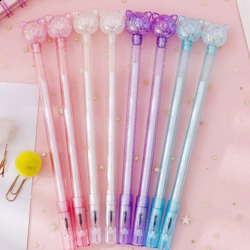 Cute Kawaii Pink Pig Gel Pen π·β¨ | Adorable Office & School Stationery | 0.5mm Crystal Ink | Ellen Brook