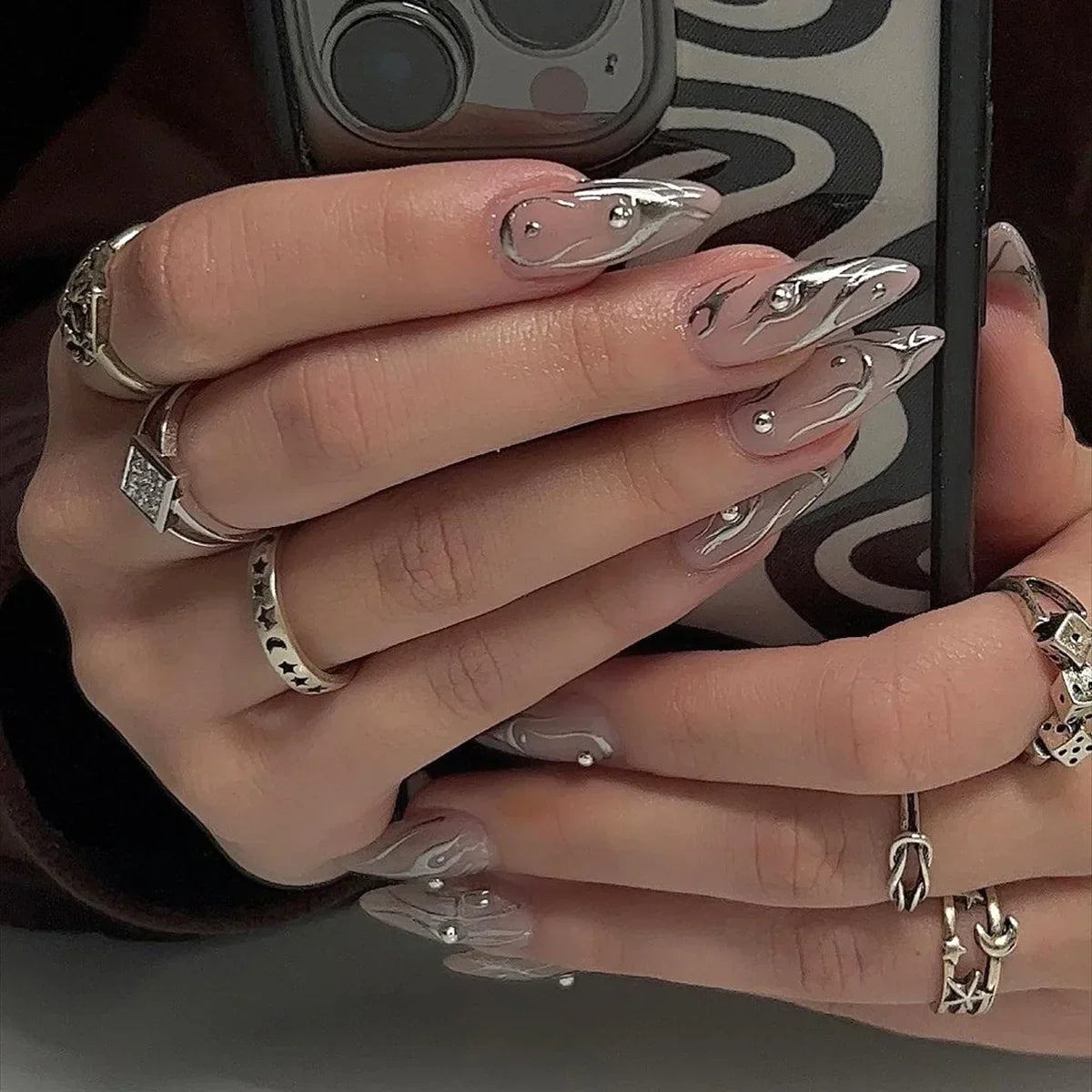 Kawaii 24Pcs Almond Press-On Nails - Cute Designs & Stylish Fake Nail Art! 💅🌟