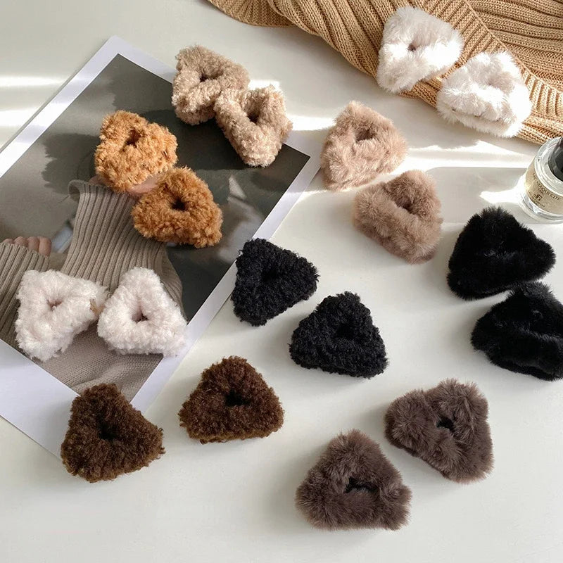 Kawaii Fluffy Cat Ear Hair Clips πΎβ¨ | Adorable Lamb Cashmere Accessory for Winter π | Cute Headwear for Girls & Women π