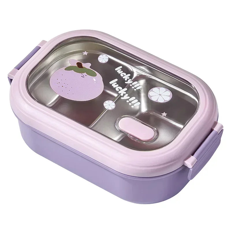 Kawaii Stainless Steel Bento Box π₯ͺβ¨ | Adorable Portable Lunch Container for Kids π±π | Sealed, Heatable & Eco-Friendly! π