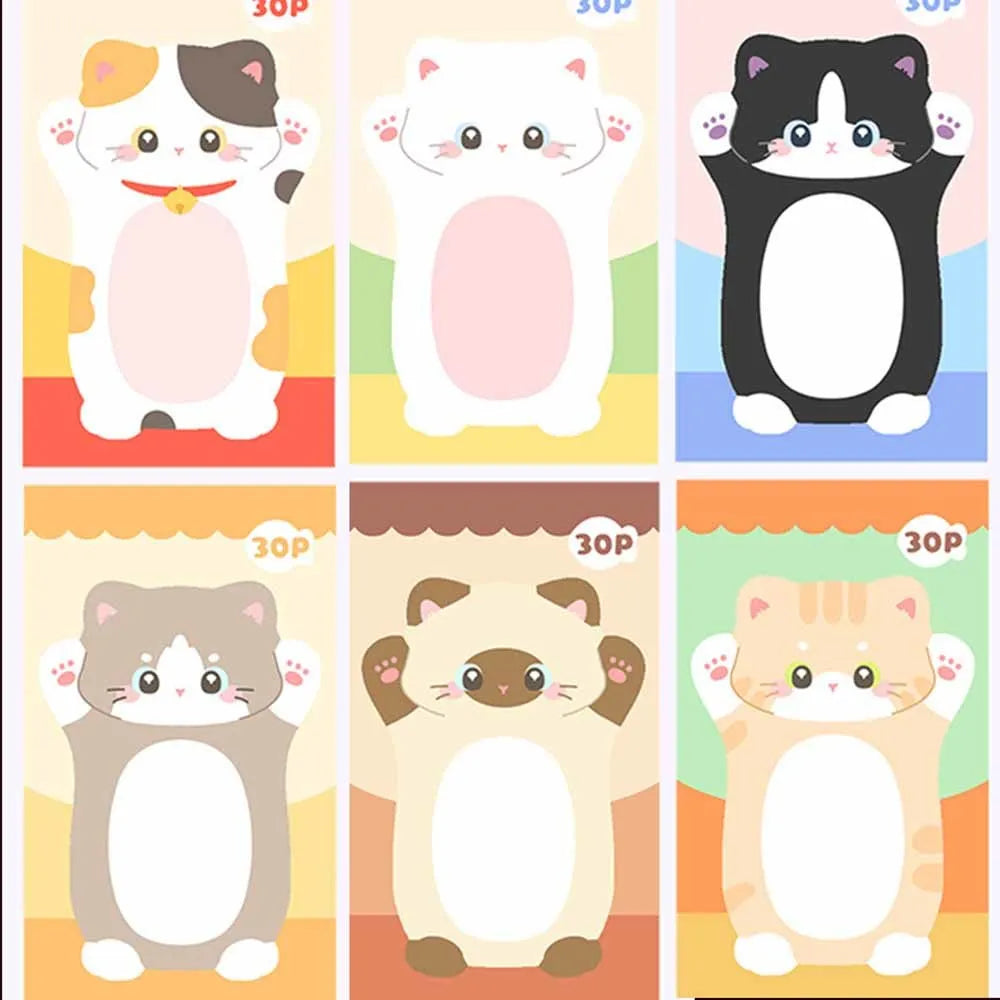 Adorable Kawaii Cat Sticky Notes 🐾 | 30 Sheets Memo Pad for School & Office 🎨 | Cute Stationery Gift & Bookmark 🌟