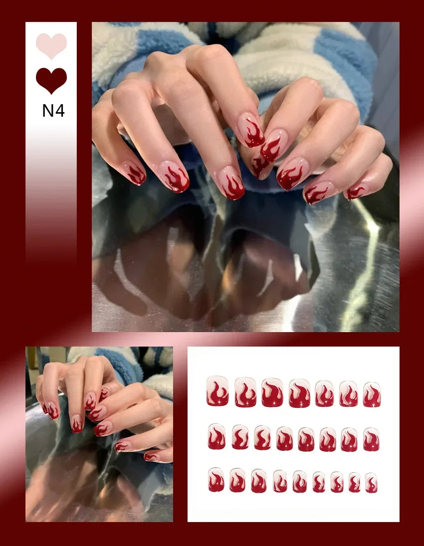 Kawaii Watermelon Dreams 🍉✨ | 24Pcs Cute Press-On Coffin Nails for Women & Girls 💅🎀