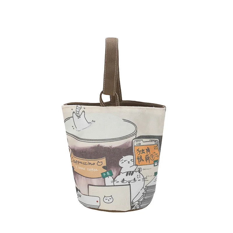 π¨β¨ Cute Critters Canvas Tote Bag - Adorable Art Print Shoulder Bag for Fun Adventures! πΎπ - Pixie Quill