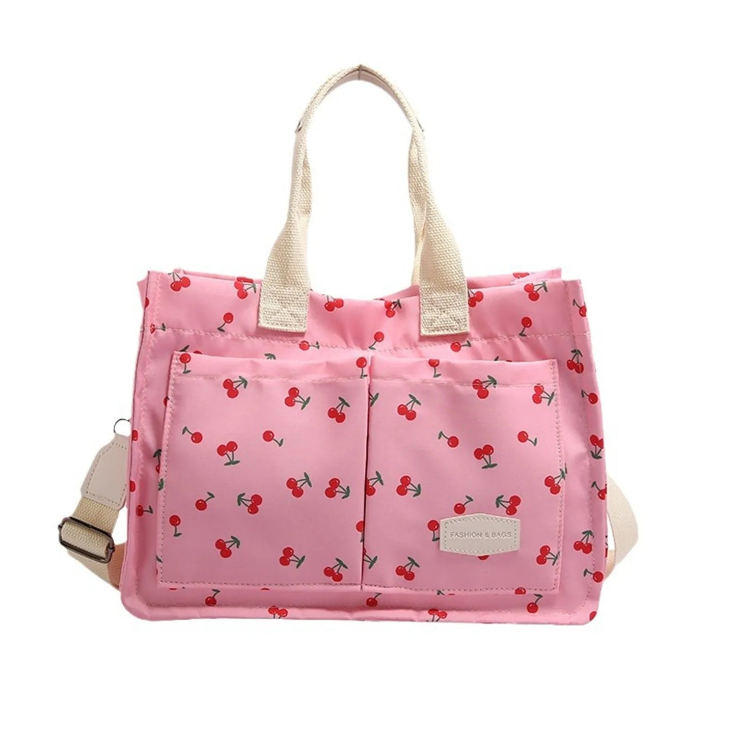 Kawaii Cherry Blossom Tote Bag πβ¨ - Cute Multi-Pocket Canvas Handbag for Women | Perfect for Work & Travel β€οΈπ