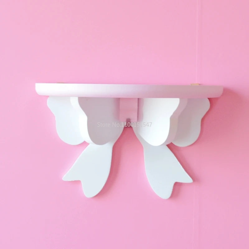 Kawaii Pink Bow Knot Wall Shelf πβ¨ | Cute Decorative Storage Rack for Girls' Rooms πΈβ¨