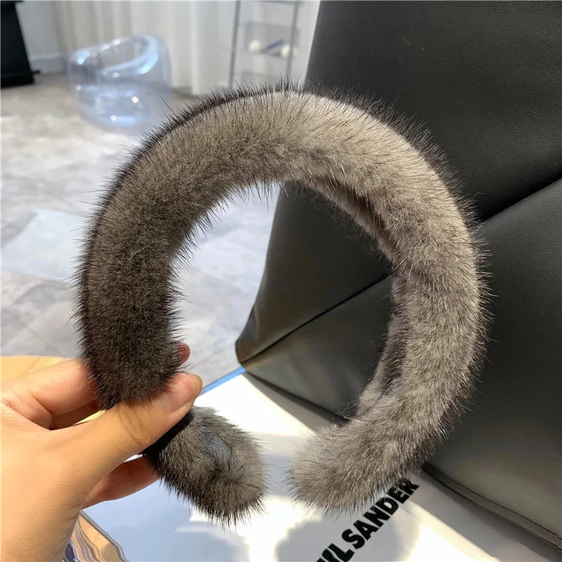 ⨠Kawaii Luxury 100% Real Mink Fur Headband š | Cozy Winter Hair Hoop for Stylish Ladies š | Perfect Furry Gift! š