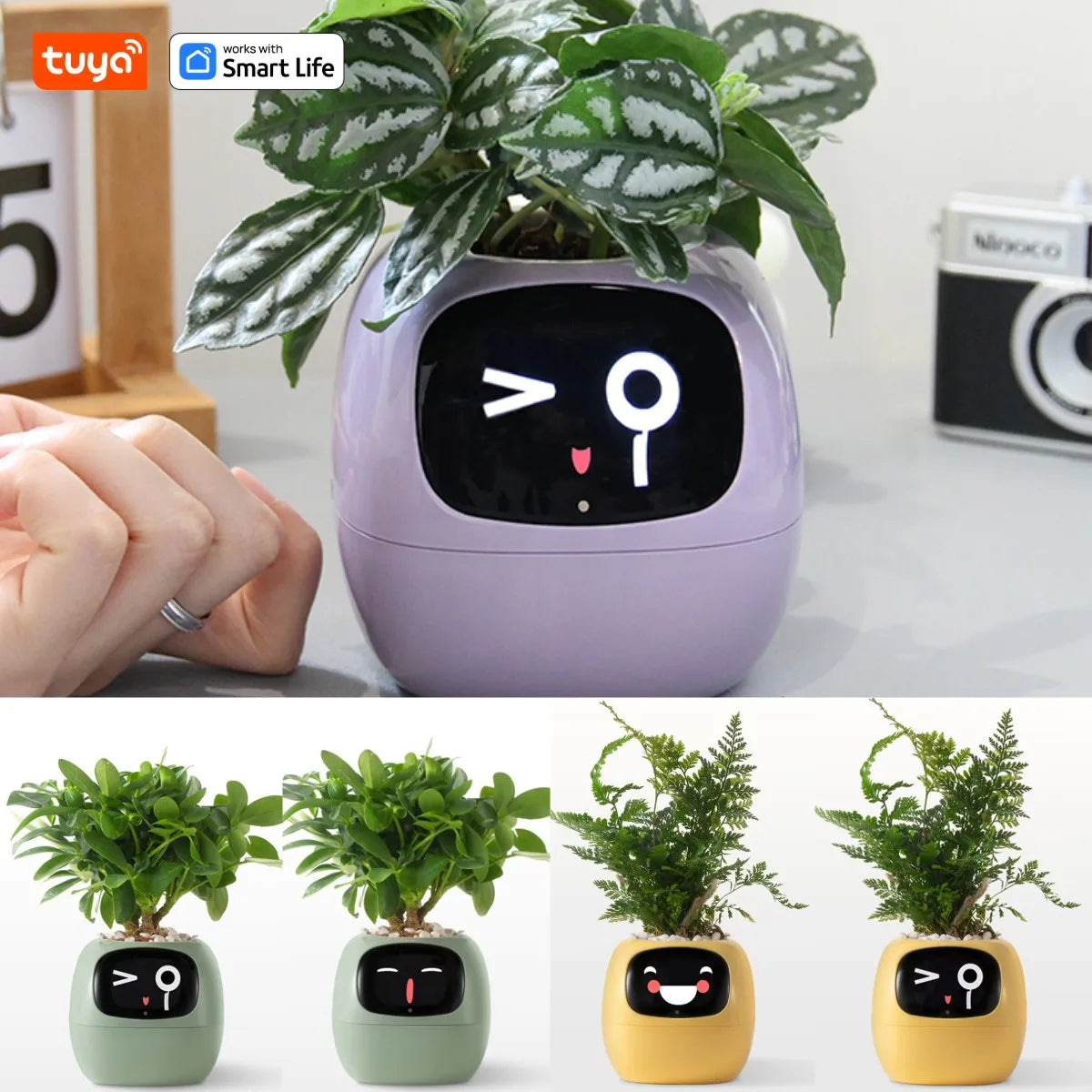 Kawaii Tuya Ivy Smart Planter π±β¨ - 49 Adorable Expressions & 7 Smart Sensors for Effortless Plant Care! πΌπ