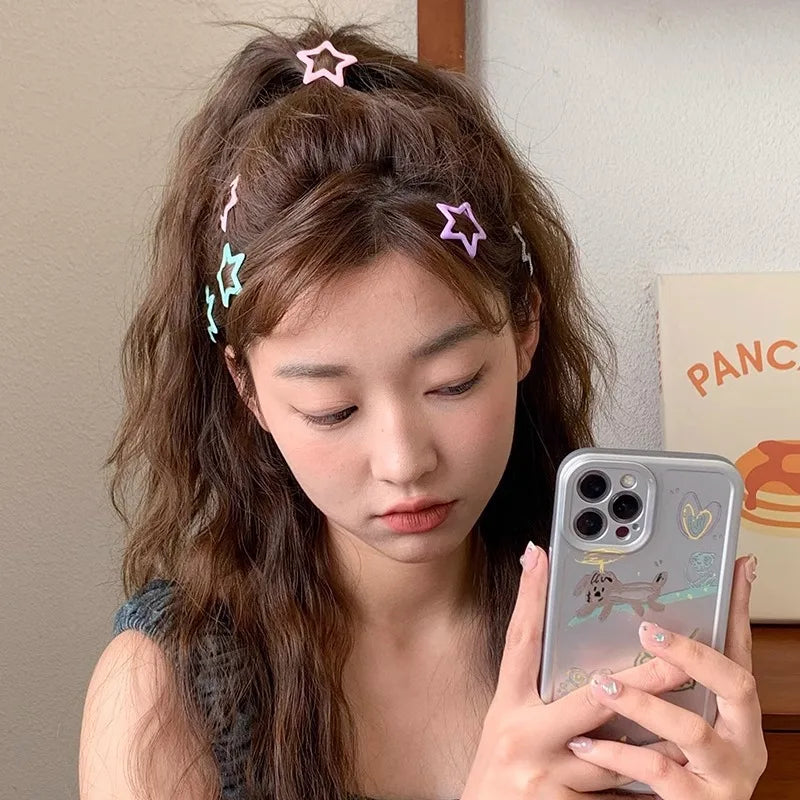 🌟✨ Sweet Star Snap Clips Set - Colorful Y2K Hair Accessories for Fun & Fashion 💖🎀