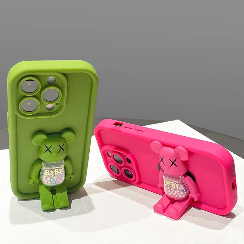 Adorable Kawaii 3D Bear TPU Phone Case for iPhone 15/14/13/12/11 Pro Max β Shockproof Matte Cover with Cute Animal Design π»π±β¨