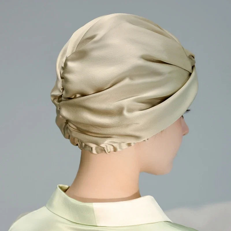 Kawaii Dream Silk Bonnet πβ¨ | Pure Mulberry Silk Sleeping Hat for Hair Care πΈπ | Cozy Turban for Luxurious Sleep π
